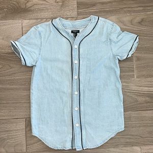 Forever 21 Denim Baseball Jersey